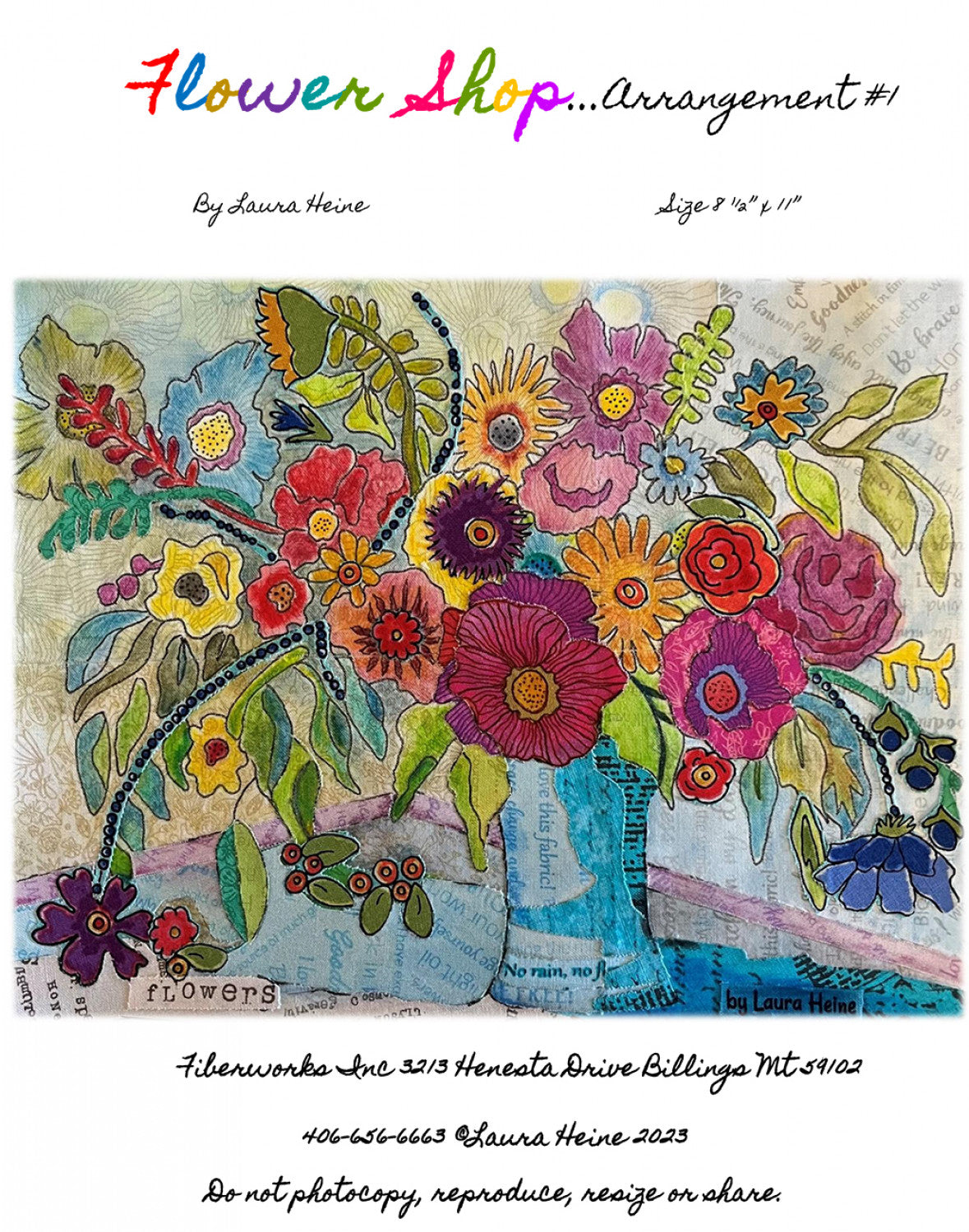 Flower Shop Arrangement #2 Collage Pattern by Laura Heine