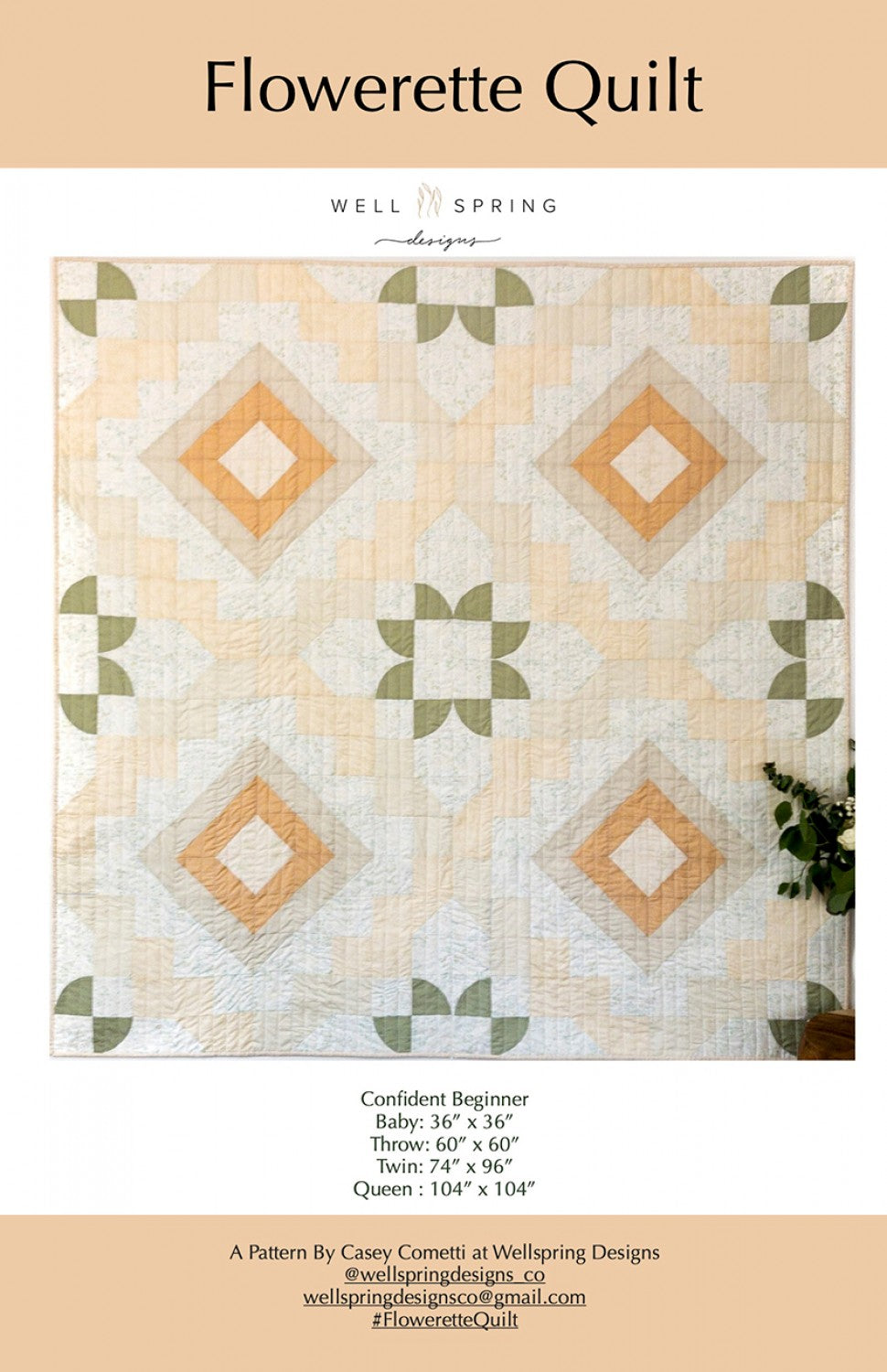 Flowerette Quilt Pattern by Wellspring Design