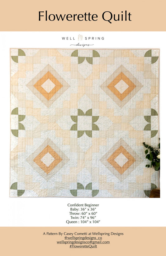 Flowerette Quilt Pattern by Wellspring Design