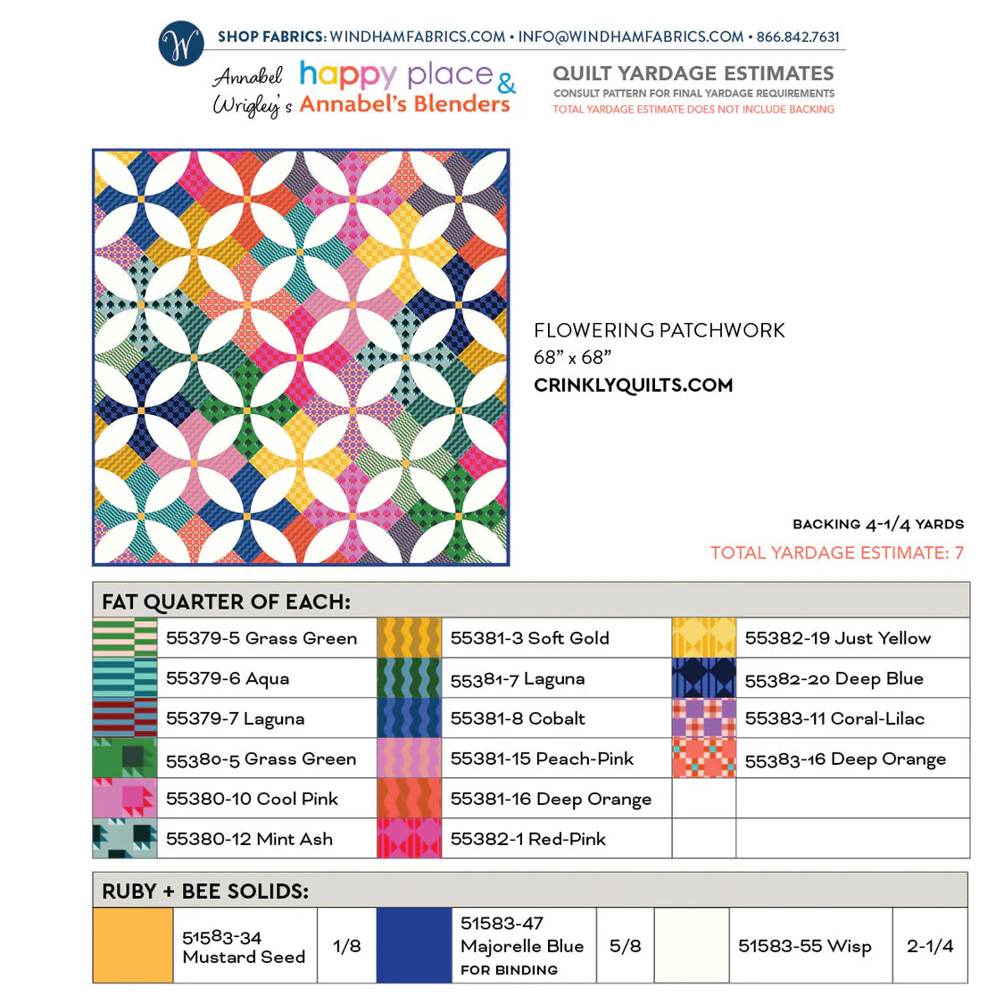 Annabel's Blenders by Annabel Wrigley - Flowering Patchwork Quilt Kit