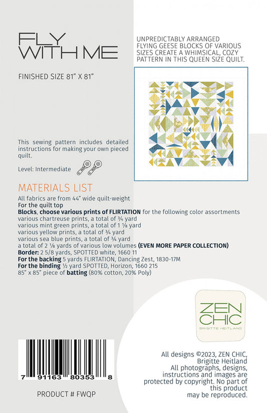 Fly With Me Quilt Pattern by Zen Chic