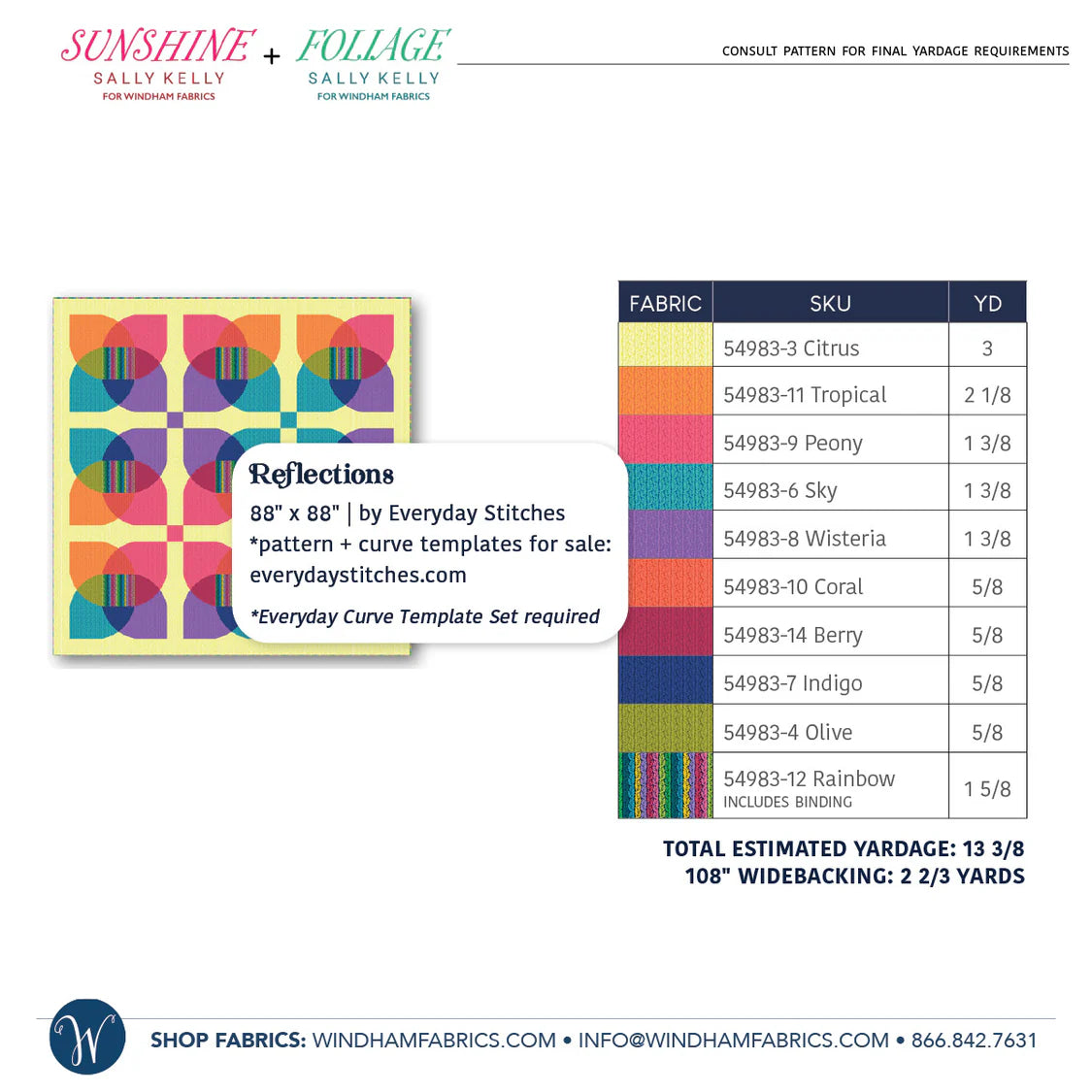 Foliage by Sally Kelly : Reflections Quilt Kit