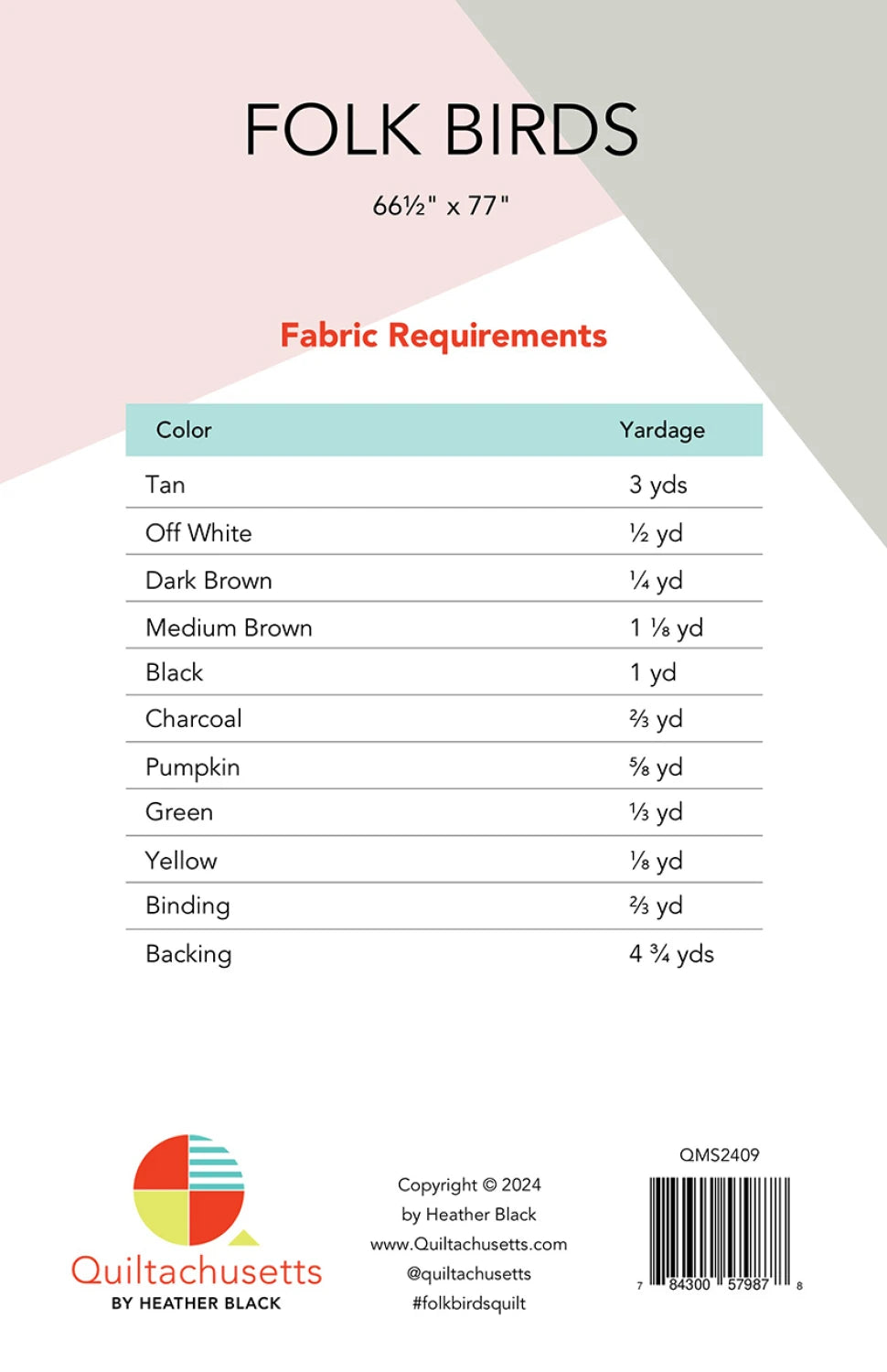 Folk Birds Quilt Pattern by Quiltachusetts