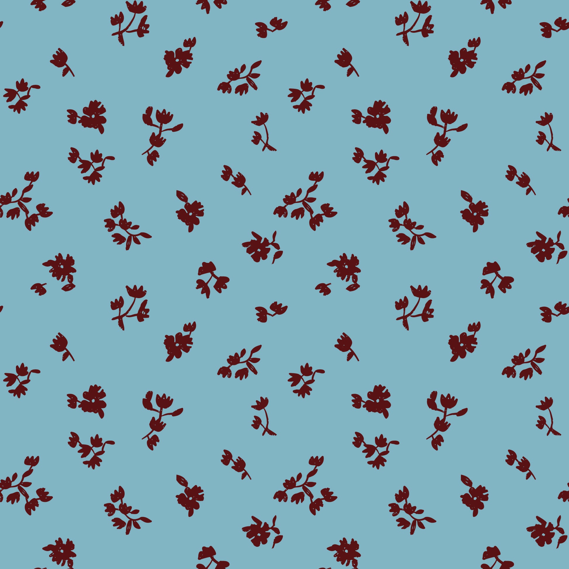 Folka by Holli Zollinger : Ditsy Floret Blue/Burgundy 229899