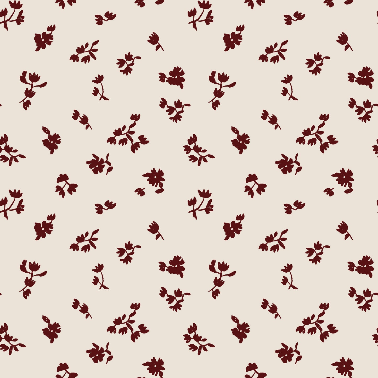 Folka by Holli Zollinger : Ditsy Floret Oat/Burgundy 229900