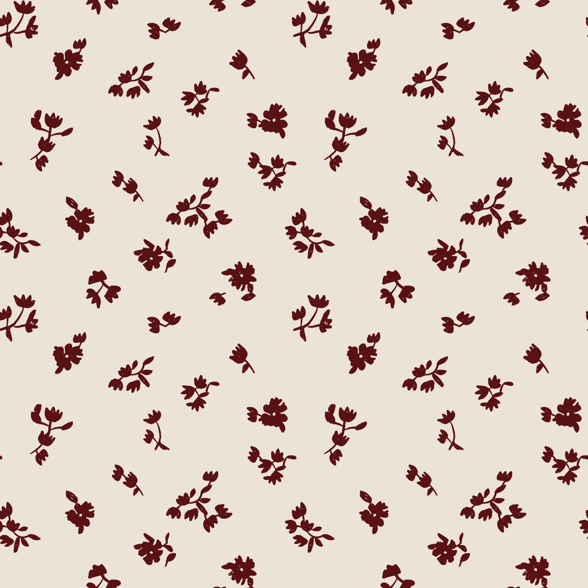 Folka by Holli Zollinger : Ditsy Floret Oat/Burgundy 229900
