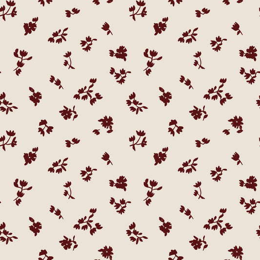 Folka by Holli Zollinger : Ditsy Floret Oat/Burgundy 229900