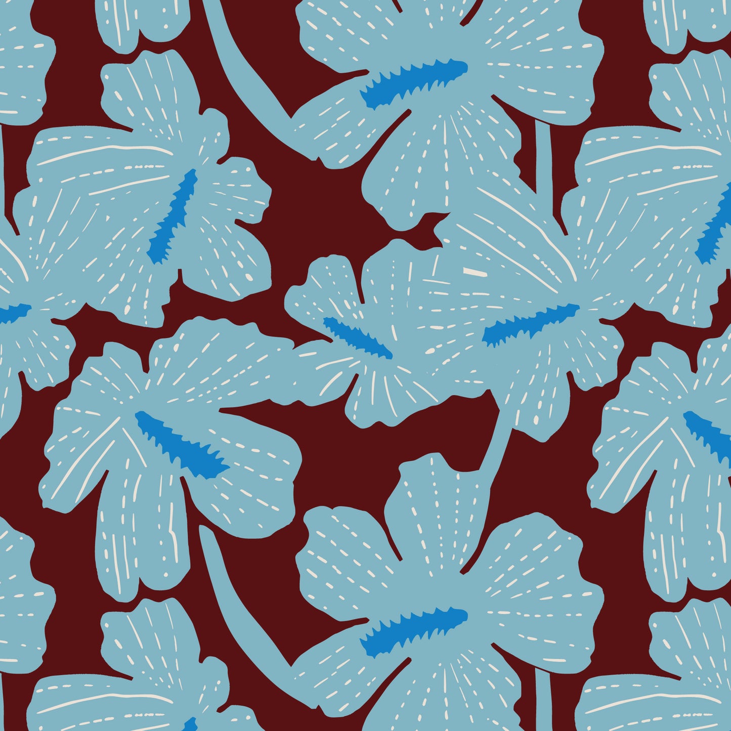 Folka by Holli Zollinger : Hibiscus Burgundy/Blue 229904
