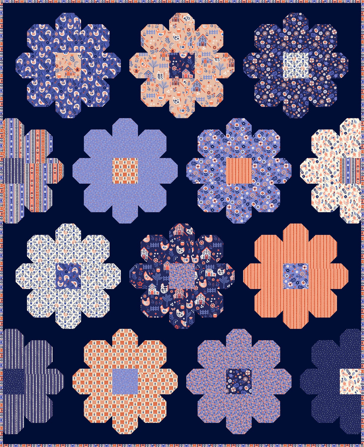 Folky Chicken by Natalie Briscoe : Daisy Quilt Kit