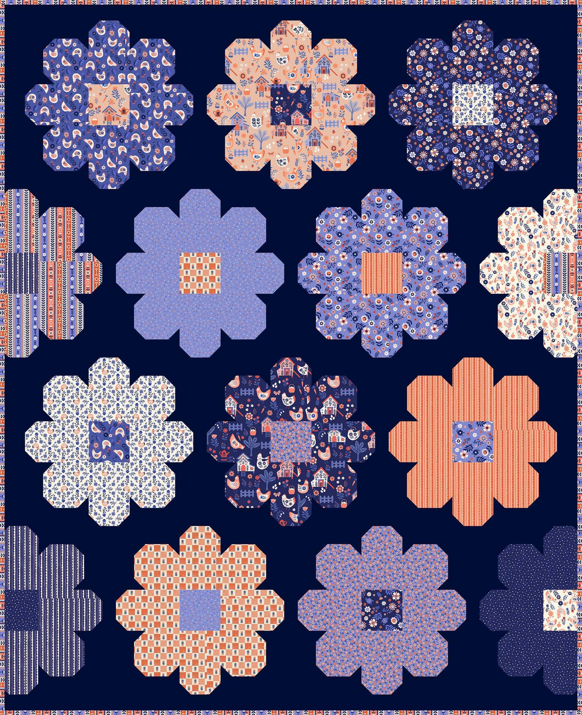 Folky Chicken by Natalie Briscoe : Daisy Quilt Kit