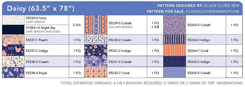 Folky Chicken by Natalie Briscoe : Daisy Quilt Kit