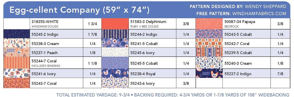 Folky Chicken by Natalie Briscoe : Egg-cellent Company Quilt Kit