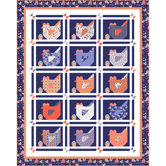 Folky Chicken by Natalie Briscoe : Egg-cellent Company Quilt Kit