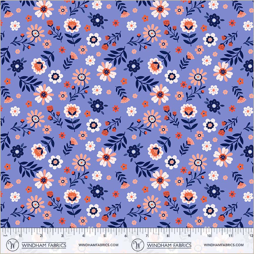 Folky Chicken by Natalie Briscoe : Folky Floral Cobalt 55241-5