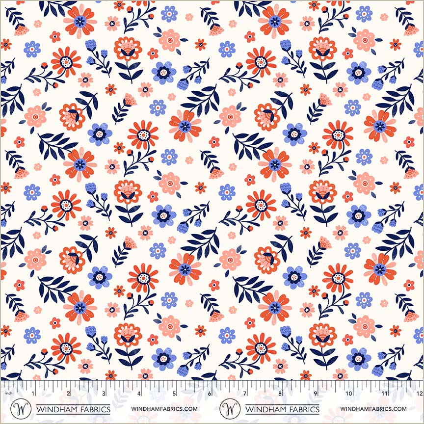 Folky Chicken by Natalie Briscoe : Folky Floral Ivory 55241-6