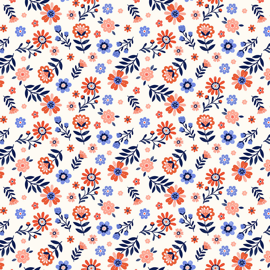 Folky Chicken by Natalie Briscoe : Folky Floral Ivory 55241-6