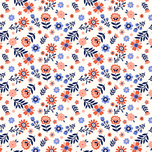 Folky Chicken by Natalie Briscoe : Folky Floral Ivory 55241-6