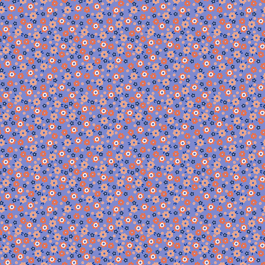 Folky Chicken by Natalie Briscoe : Mod Ditsy Cobalt 55243-5