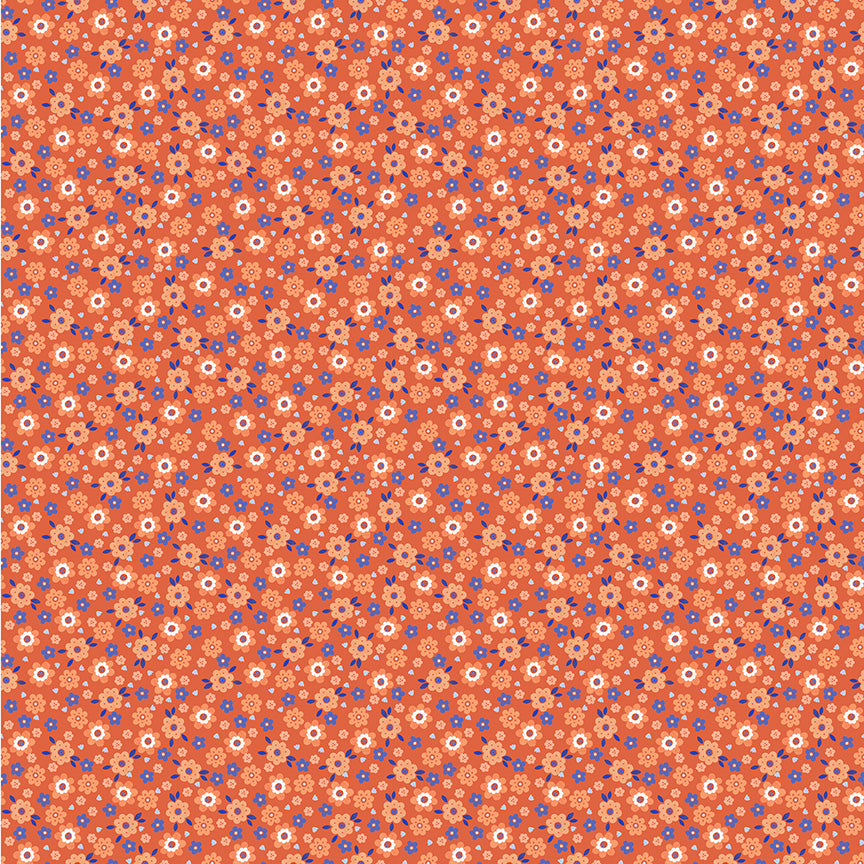 Folky Chicken by Natalie Briscoe : Mod Ditsy Coral 55243-7