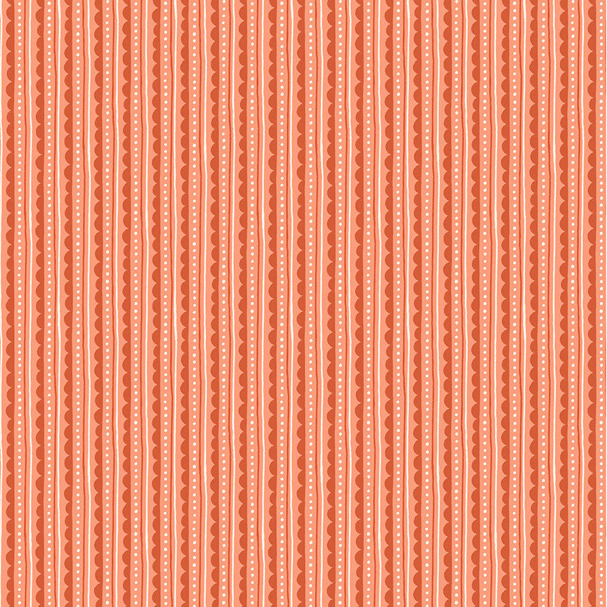 Folky Chicken by Natalie Briscoe : Scallop Edge Coral 55244-7