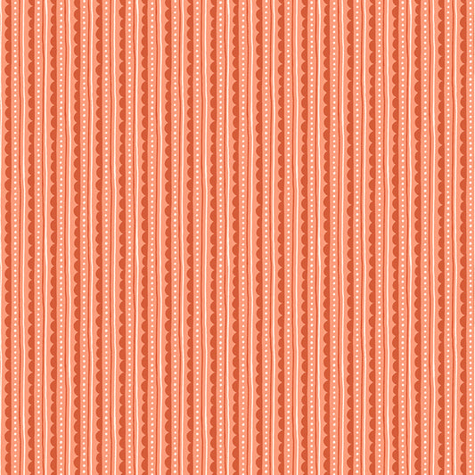 Folky Chicken by Natalie Briscoe : Scallop Edge Coral 55244-7