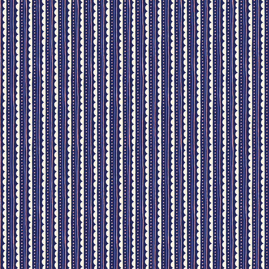 Folky Chicken by Natalie Briscoe : Scallop Edge Indigo 55244-2