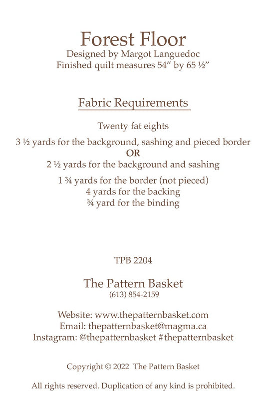 Forest Floor Quilt Pattern by The Pattern Basket