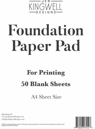 Foundation Papers - Blank A4 Letter Page Size by Jen Kingwell Designs - Special Order
