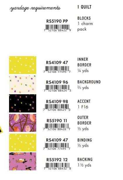 Freaky Familiars by Ruby Star Society : Pumpkin Patched Table Runner Kit