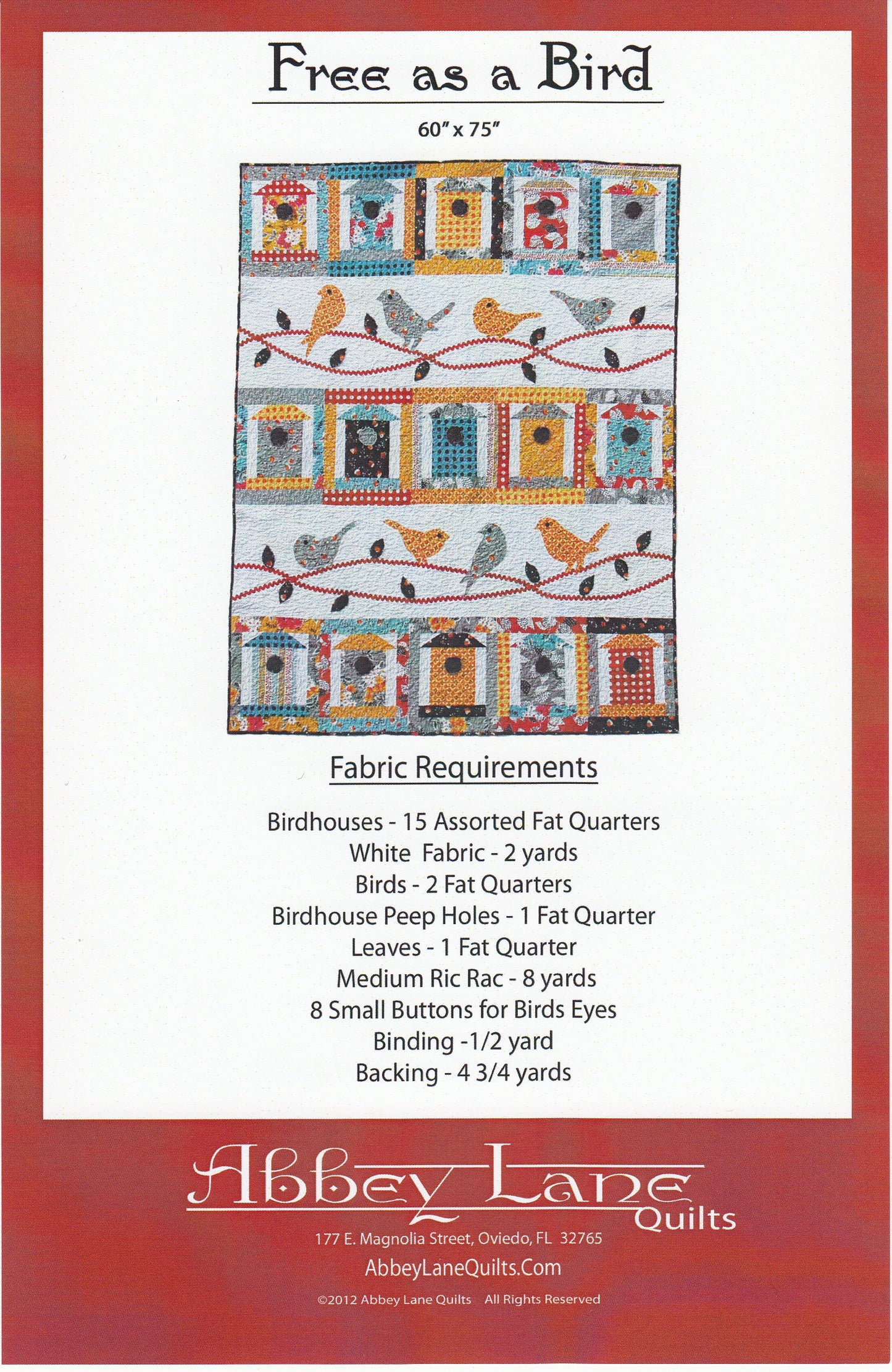 Free As A Bird Applique Quilt Pattern by Abbey Lane Quilts