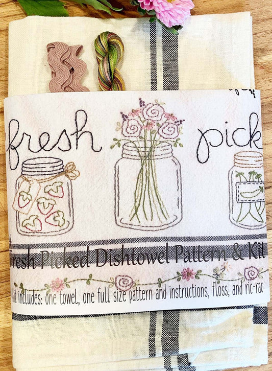 Fresh Picked Dishtowel Pattern and Floss Kit # BR254K - Special Order - Expected 11-1-24