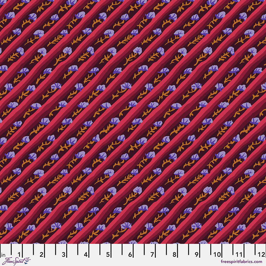 From the Archives by Kaffe Fassett : Diagonal Poppy Aubergine PWGP024.AUBERGINE