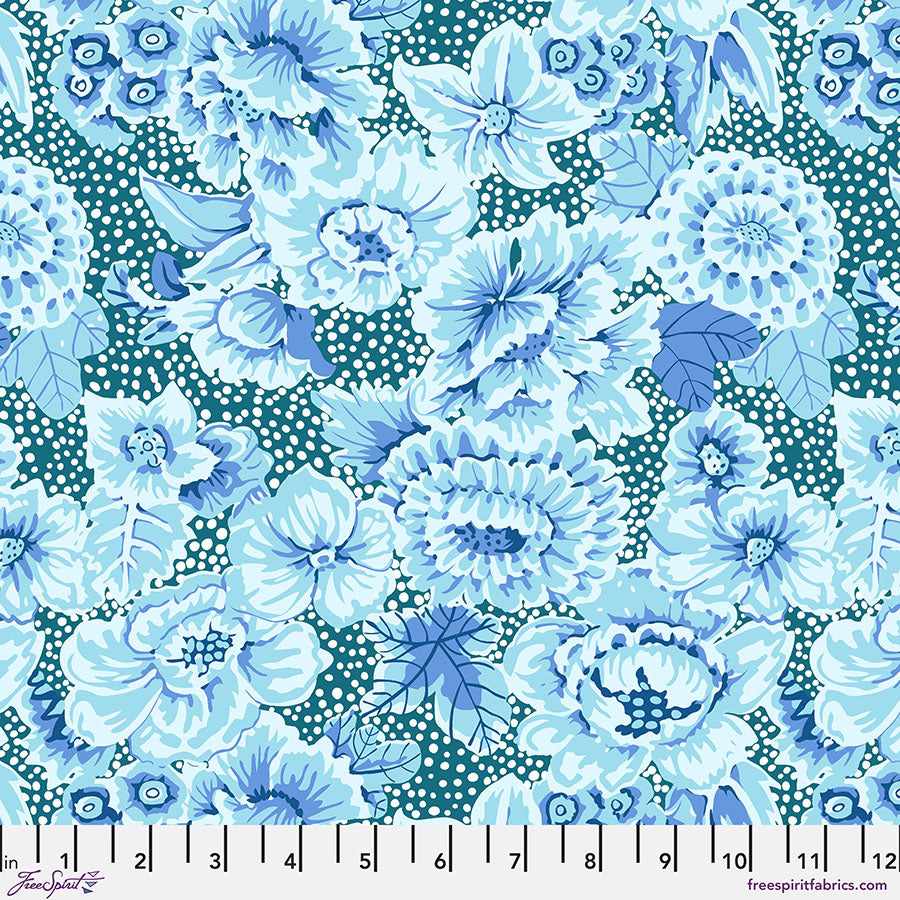 From the Archives by Kaffe Fassett : Floral with Dots Blue PWGP002.BLUE (Estimated Arrival December 2025)