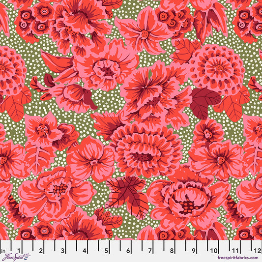 From the Archives by Kaffe Fassett : Floral with Dots Red PWGP002.RED