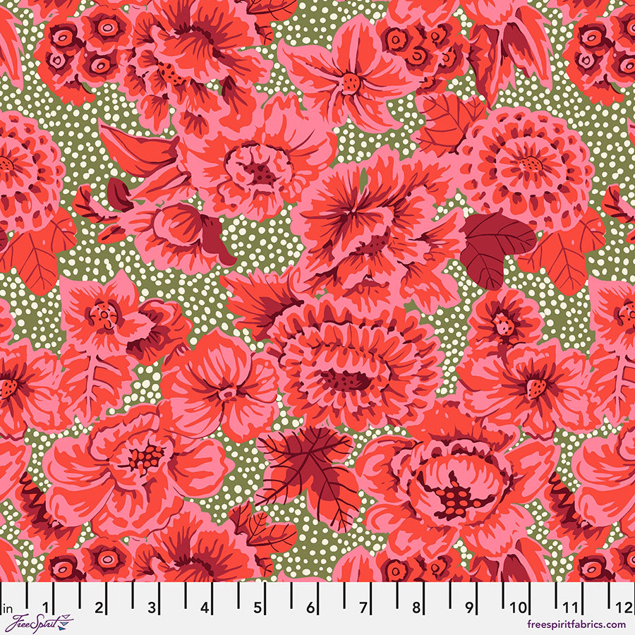 From the Archives by Kaffe Fassett : Floral with Dots Red PWGP002.RED (Estimated Arrival December 2025)