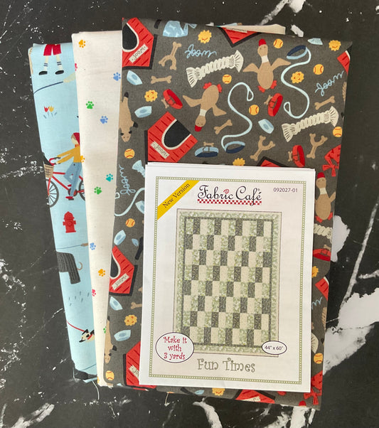 Fun Times Quilt featuring Dog Daze by Stacy Iest Hsu - 3 Yard Quilt Kit