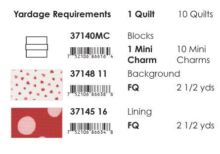 Funny Valentine by Lizzy House : Mini Heartstrings Drawstring Bag Kit