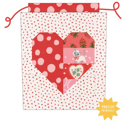 Funny Valentine by Lizzy House : Mini Heartstrings Drawstring Bag Kit