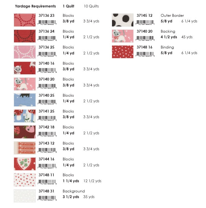 Funny Valentine by Lizzy House : Pen Pals Quilt Kit