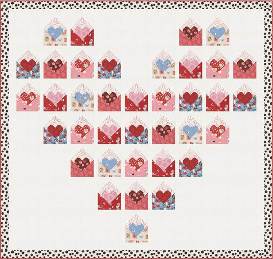 Funny Valentine by Lizzy House : Pen Pals Quilt Kit