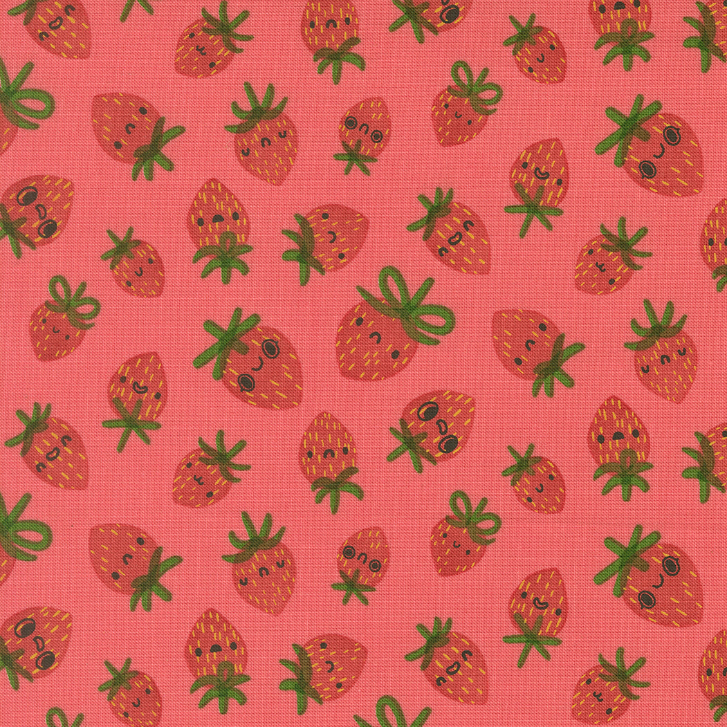 Funny Valentine by Lizzy House : Strawberries Coral 37142 14