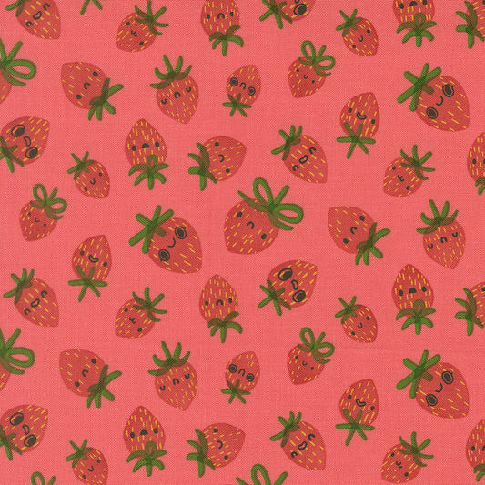 Funny Valentine by Lizzy House : Strawberries Coral 37142 14