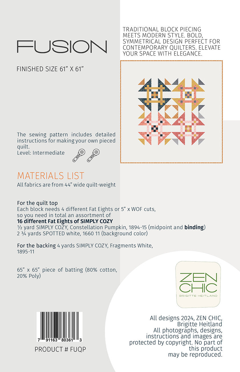 Fusion Quilt Pattern by Zen Chic