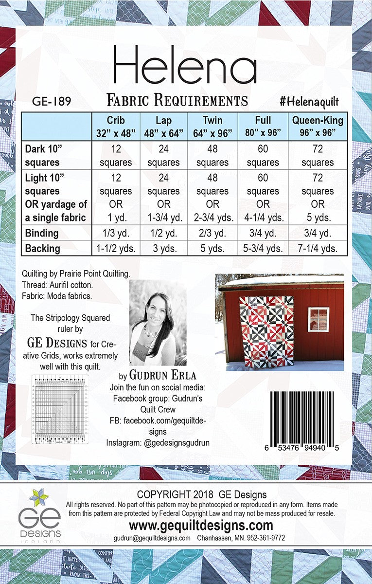 Helena Quilt Pattern by GE Designs - Special Order