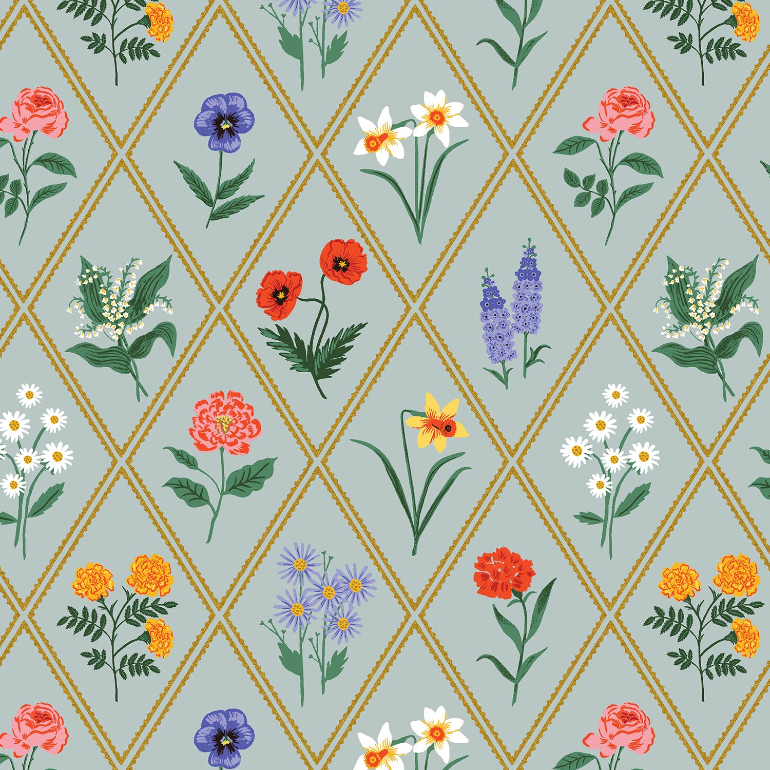 Garden Club by Rifle Paper Co. : Garden Study Blue Metallic RP1905-LB2M