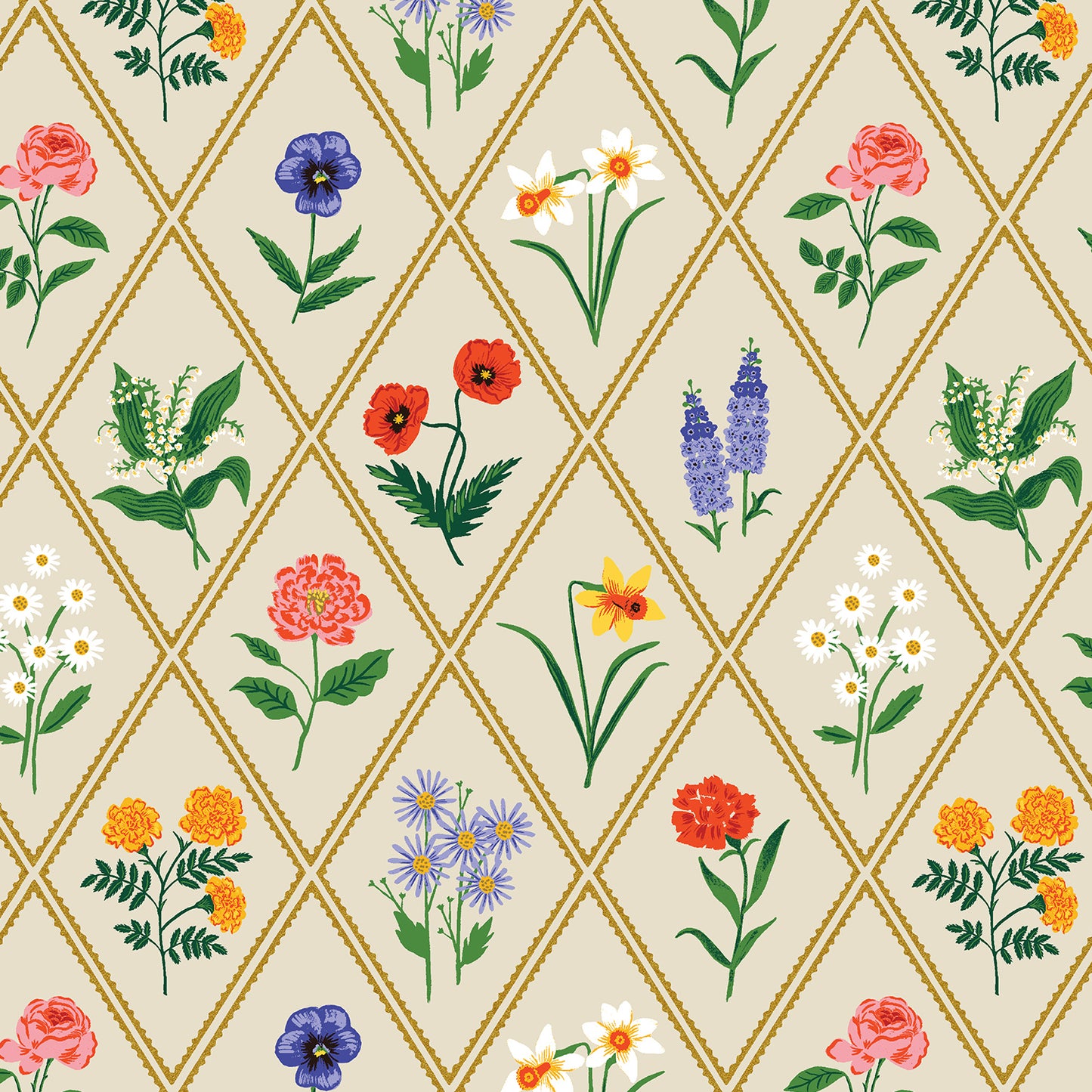Garden Club by Rifle Paper Co. : Garden Study Cream Metallic RP1905-EA3M