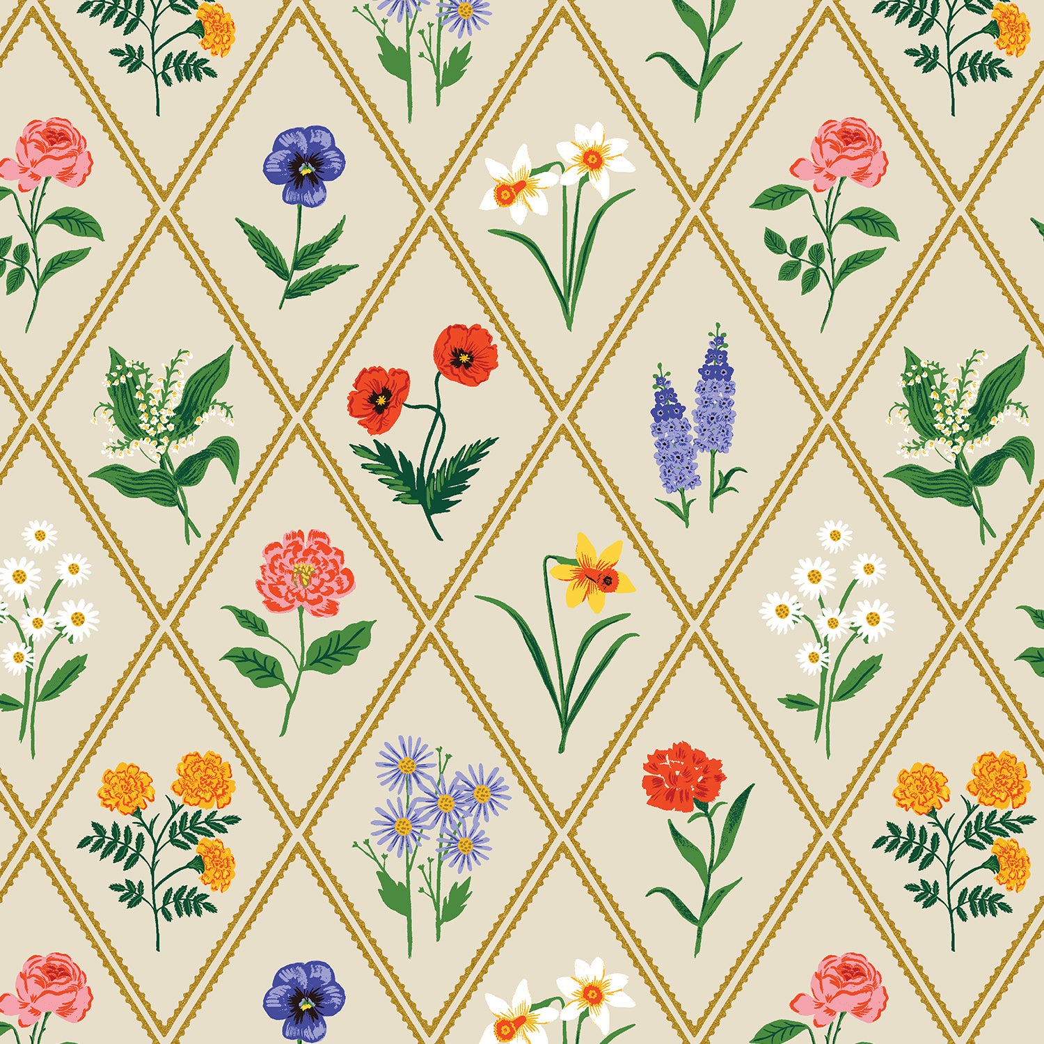 Garden Club by Rifle Paper Co. : Garden Study Cream Metallic RP1905-EA3M