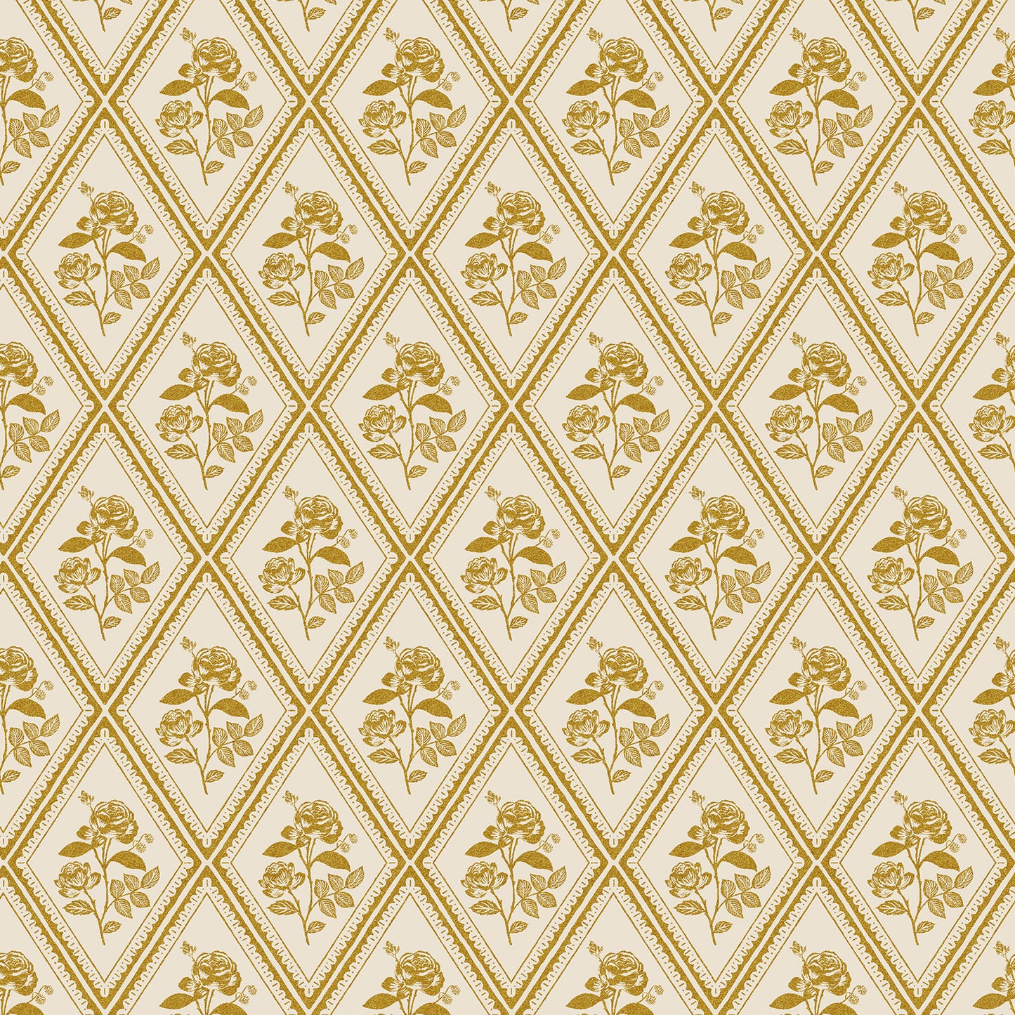 Garden Club by Rifle Paper Co. : Rose Study Cream & Metallic Gold RP1903-ME1M