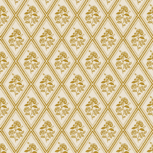 Garden Club by Rifle Paper Co. : Rose Study Cream & Metallic Gold RP1903-ME1M