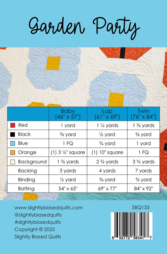 Garden Party Quilt Pattern by Slightly Biased Quilts